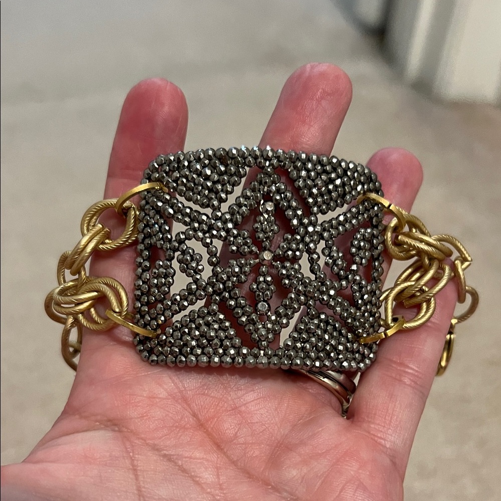 Handmade Gold and Silver Statement Bracelet